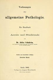Cover of: Vorlesungen über allgemeine Pathologie: ein Handbuch für Aertze und Studirende