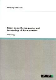 Cover of: Essays on aesthetics, poetics and terminology of literary studies