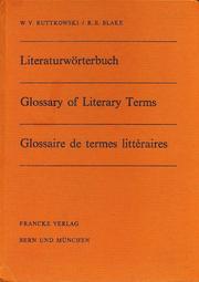Cover of: Glossary of literary terms in English, German and French by Wolfgang Victor Ruttkowski