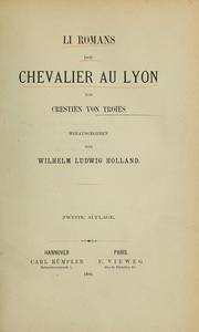 Cover of: Li romans dou Chevalier au Lyon von Crestien von Troies.