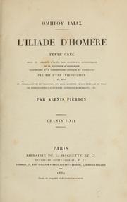 Cover of: L'Iliade d'Homère: texte grec