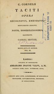Cover of: Opera C. Cornelii Taciti