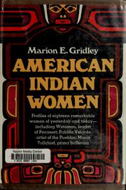 Cover of: American Indian women by Marion Eleanor Gridley