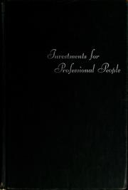 Cover of: Investments for professional people.