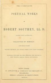Cover of: The complete poetical works of Robert Southey
