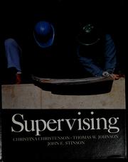 Cover of: Supervising