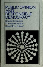 Cover of: Public opinion and responsible democracy