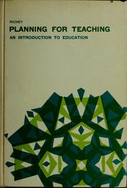 Cover of: Planning for teaching by Robert W. Richey