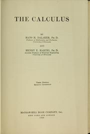 Cover of: The calculus by Hans H. Dalaker