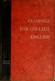 Cover of: Readings for college  English by John C. Bushman