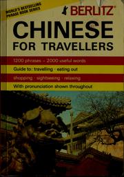 Cover of: Berlitz Chinese for travellers by Editions Berlitz S.A.