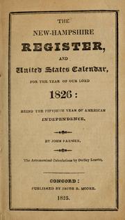 Cover of: The New-Hampshire register and United States calendar, for the year of Our Lord 1826 by 