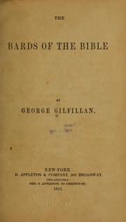 Cover of: The bards of the Bible | George Gilfillan