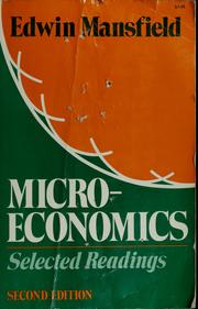 Cover of: Microeconomics by Edwin Mansfield