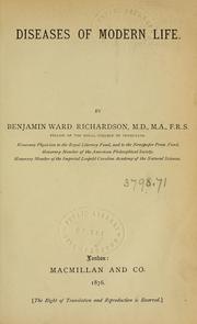 Cover of: Diseases of modern life by Richardson, Benjamin Ward Sir