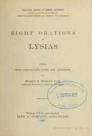 Cover of: Eight orations