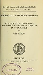 Cover of: Niederdeutsche Forschungen