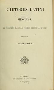 Cover of: Rhetores Latini minores. by Karl Halm