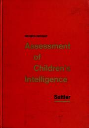 Cover of: Assessment of children's intelligence