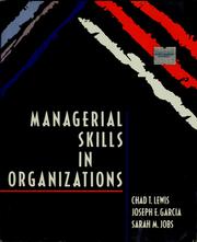 Cover of: Managerial skills in organizations