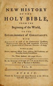 Cover of: A new history of the Holy Bible by Stackhouse, Thomas