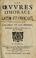 Cover of: Les oeuvres d’Horace, latin et françois ... de la version de M. de Marolles, abbé de Villeloin