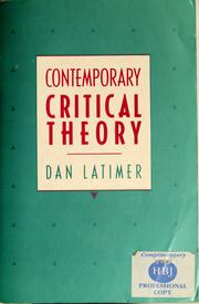 Cover of: Contemporary critical theory