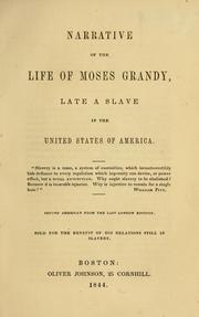 Cover of: Narrative of the life of Moses Grandy: formerly a slave in the United States of America