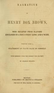 Cover of: Narrative of Henry Box Brown by Henry Box Brown