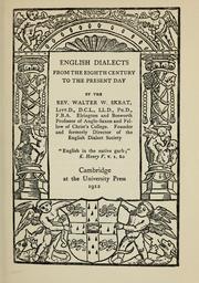 Cover of: English dialects from the eighth century to the present day by Walter W. Skeat