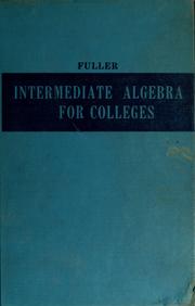 Cover of: Intermediate algebra for colleges