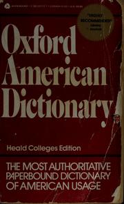 Cover of: Oxford American dictionary