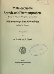 Cover of: Mittelenglische Sprach- und Literaturproben by Alois Brandl