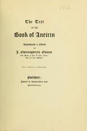 The text of the Book of Aneirin by Aneirin.