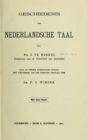 Geschiedenis der Nederlandsche taal by J. te Winkel