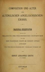 Cover of: Composition & Alter der altenglischen (angelsächsischen) Exodus