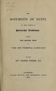 Cover of: The one primeval language by Charles Forster