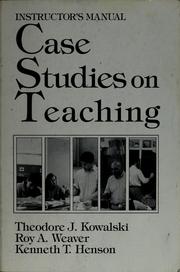 Cover of: Case studies on teaching: Instructor's manual