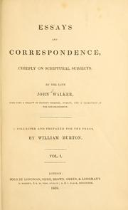 Cover of: Essays and correspondence | John Walker