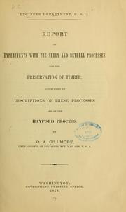 Cover of: Report of experiments with the Seely and Bethell processes for the preservation of timber