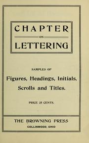 Cover of: Chapter on lettering
