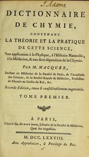 Dictionnaire de chymie by Pierre Joseph Macquer