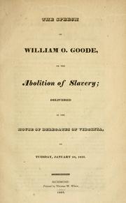 The speech of William O. Goode by Goode, William O.