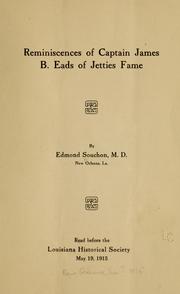 Cover of: Reminiscences of Captain James B. Eads of jetties fame