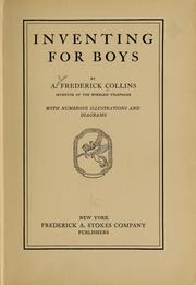 Cover of: Inventing for boys by A. Frederick Collins