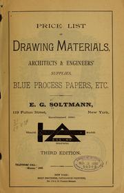 Cover of: Price list of drawing materials, architects and engineers, supplies, blue process papers, etc