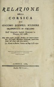 Cover of: Relazione della Corsica by James Boswell