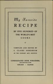 Cover of: My favorite recipe