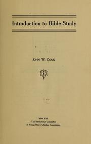 Cover of: Introduction to Bible study by Cook, John Wesley