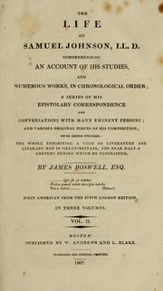 Cover of: The life of Samuel Johnson, LL. D. by James Boswell